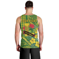 Personalised Hawaii Leilehua High School Men Tank Top Tribal Tattoo With Hibiscus Flowers