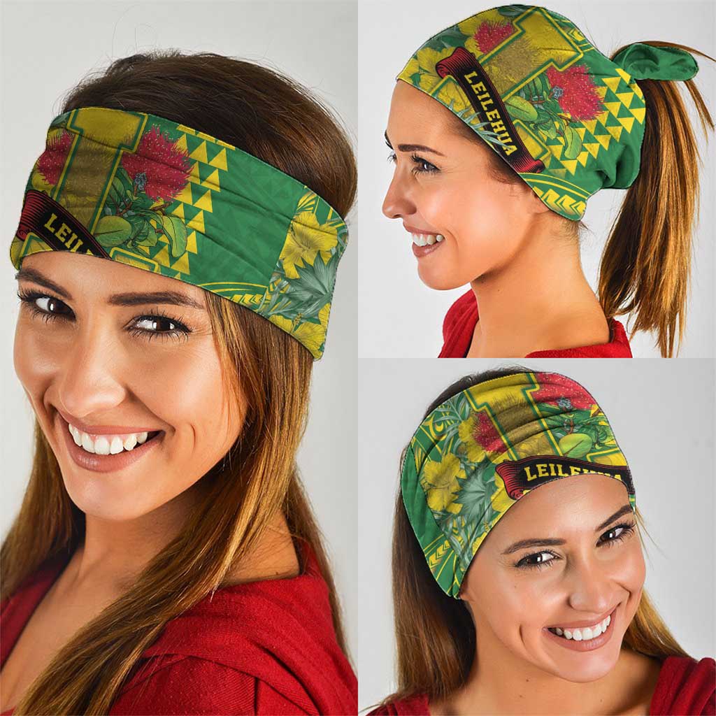 Hawaii Leilehua High School Neck Gaiter Tribal Tattoo With Hibiscus Flowers LT05 - Polynesian Pride
