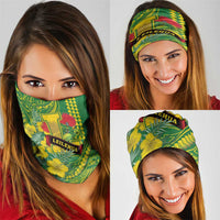 Hawaii Leilehua High School Neck Gaiter Tribal Tattoo With Hibiscus Flowers LT05 - Polynesian Pride