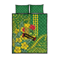 Hawaii Leilehua High School Quilt Bed Set Tribal Tattoo With Hibiscus Flowers LT05 - Polynesian Pride