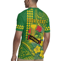 Personalised Hawaii Leilehua High School Rugby Jersey Tribal Tattoo With Hibiscus Flowers