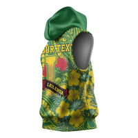 Personalised Hawaii Leilehua High School Sleeveless Hoodie Tribal Tattoo With Hibiscus Flowers