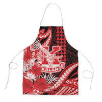 Hawaii Kalani High School Apron Tribal Tattoo With Hibiscus Flowers LT05 Red - Polynesian Pride