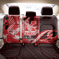 Hawaii Kalani High School Back Car Seat Cover Tribal Tattoo With Hibiscus Flowers