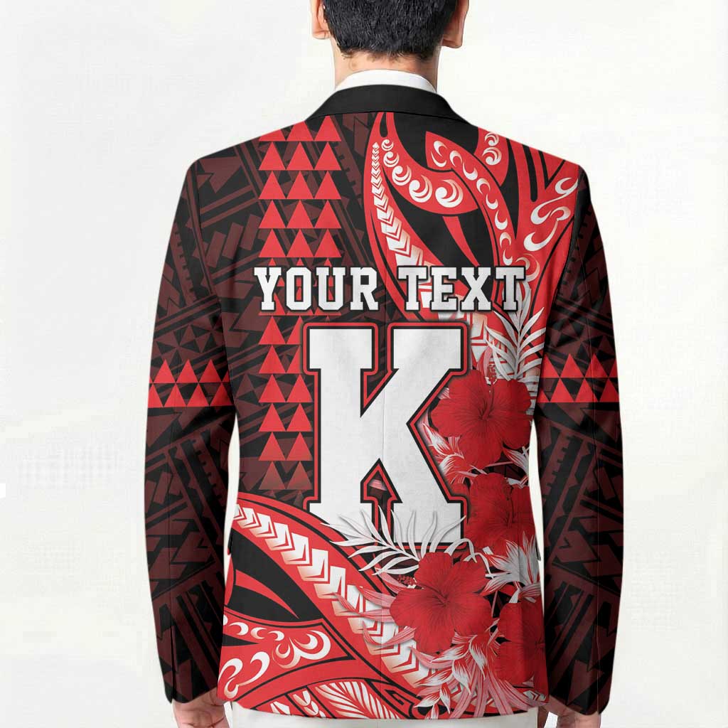 Personalised Hawaii Kalani High School Blazer Tribal Tattoo With Hibiscus Flowers