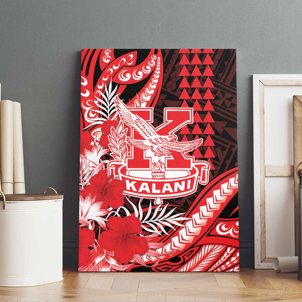 Hawaii Kalani High School Canvas Wall Art Tribal Tattoo With Hibiscus Flowers