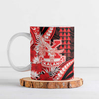 Personalised Hawaii Kalani High School Ceramic Mug Tribal Tattoo With Hibiscus Flowers