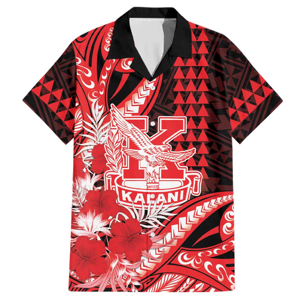 Personalised Hawaii Kalani High School Family Matching Mermaid Dress and Hawaiian Shirt Tribal Tattoo With Hibiscus Flowers