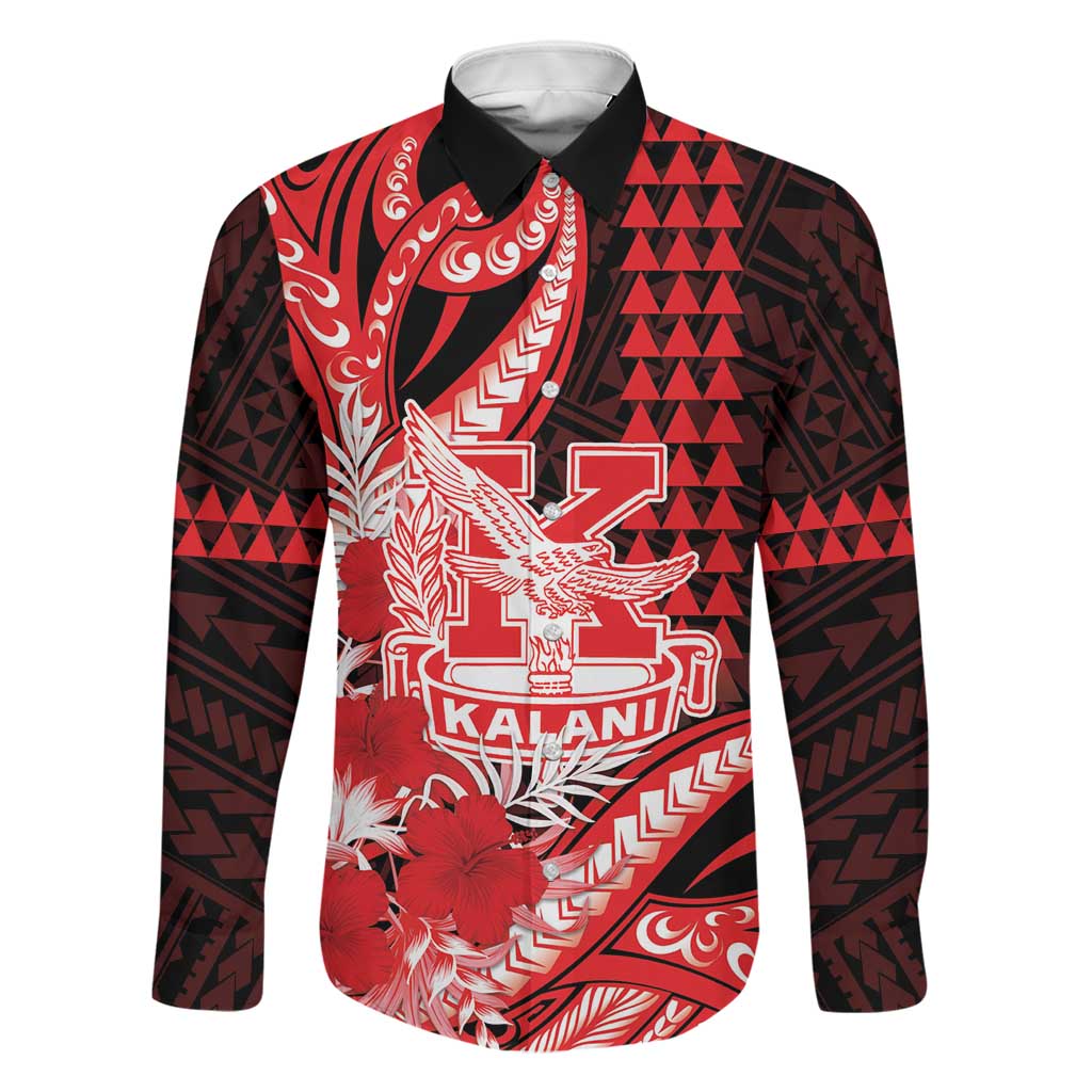 Personalised Hawaii Kalani High School Family Matching Puletasi and Hawaiian Shirt Tribal Tattoo With Hibiscus Flowers