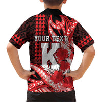 Personalised Hawaii Kalani High School Family Matching Summer Maxi Dress and Hawaiian Shirt Tribal Tattoo With Hibiscus Flowers