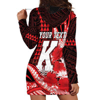 Personalised Hawaii Kalani High School Hoodie Dress Tribal Tattoo With Hibiscus Flowers