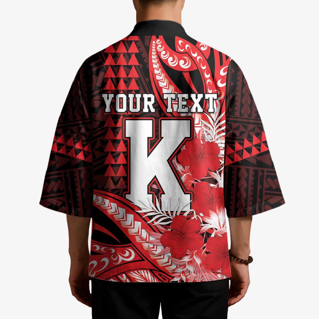 Personalised Hawaii Kalani High School Kimono Tribal Tattoo With Hibiscus Flowers