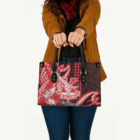 Hawaii Kalani High School Leather Bag Tribal Tattoo With Hibiscus Flowers