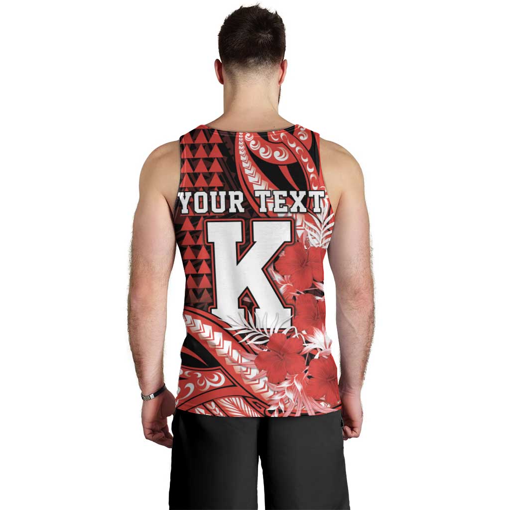Personalised Hawaii Kalani High School Men Tank Top Tribal Tattoo With Hibiscus Flowers LT05 - Polynesian Pride