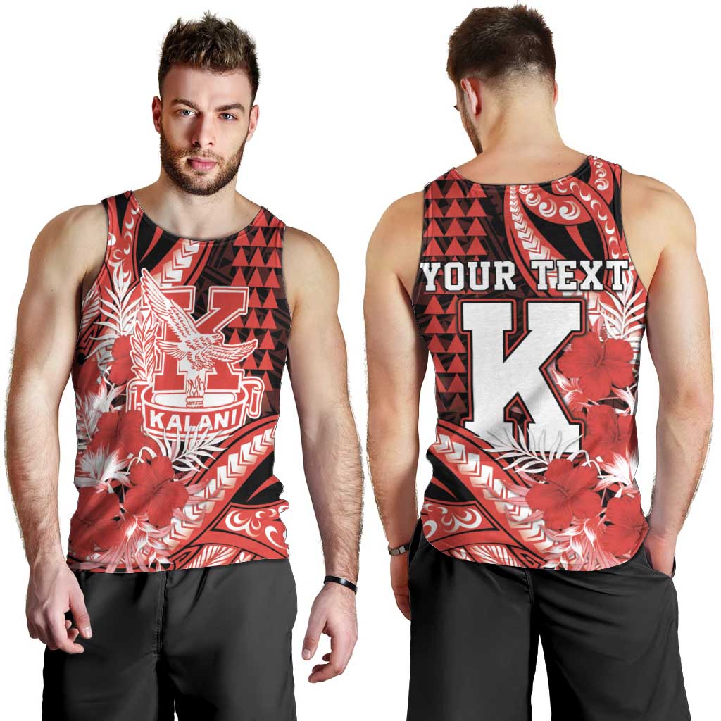 Personalised Hawaii Kalani High School Men Tank Top Tribal Tattoo With Hibiscus Flowers LT05 - Polynesian Pride