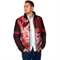 Personalised Hawaii Kalani High School Padded Jacket Tribal Tattoo With Hibiscus Flowers