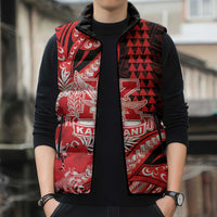Personalised Hawaii Kalani High School Sleeveless Puffer Jacket Tribal Tattoo With Hibiscus Flowers LT05 - Polynesian Pride