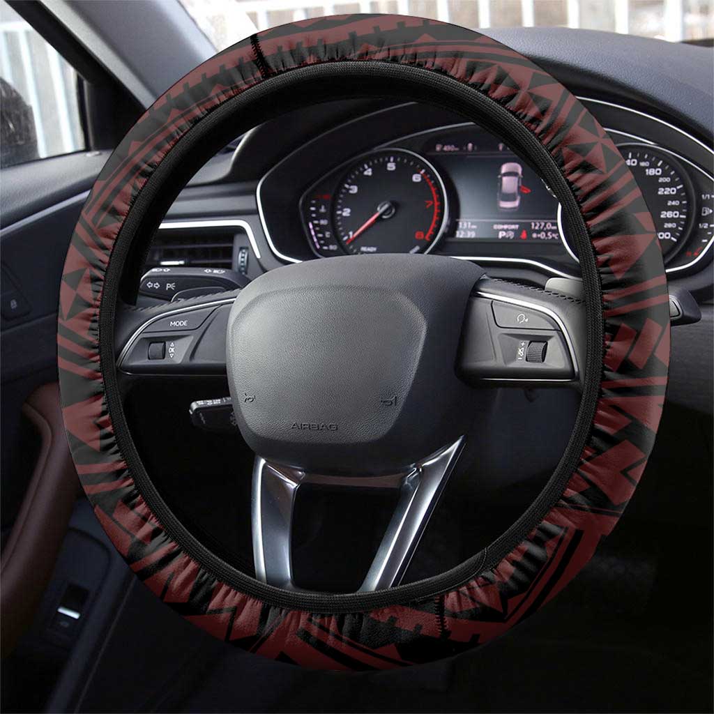 Hawaii Kalani High School Steering Wheel Cover Tribal Tattoo With Hibiscus Flowers LT05 - Polynesian Pride
