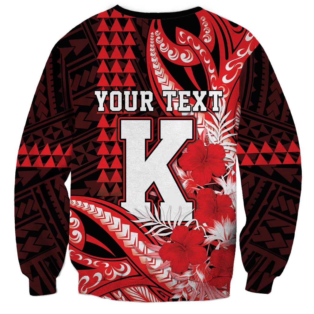 Personalised Hawaii Kalani High School Sweatshirt Tribal Tattoo With Hibiscus Flowers