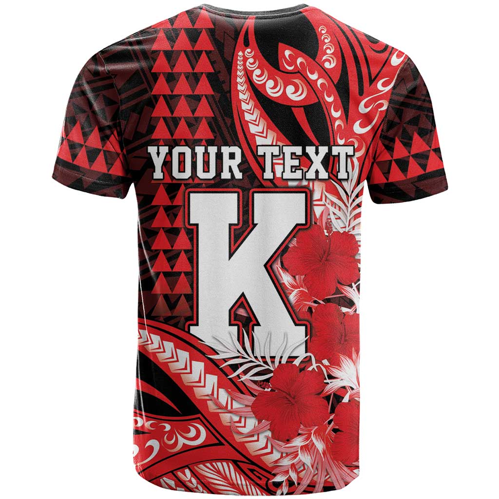 Personalised Hawaii Kalani High School T Shirt Tribal Tattoo With Hibiscus Flowers