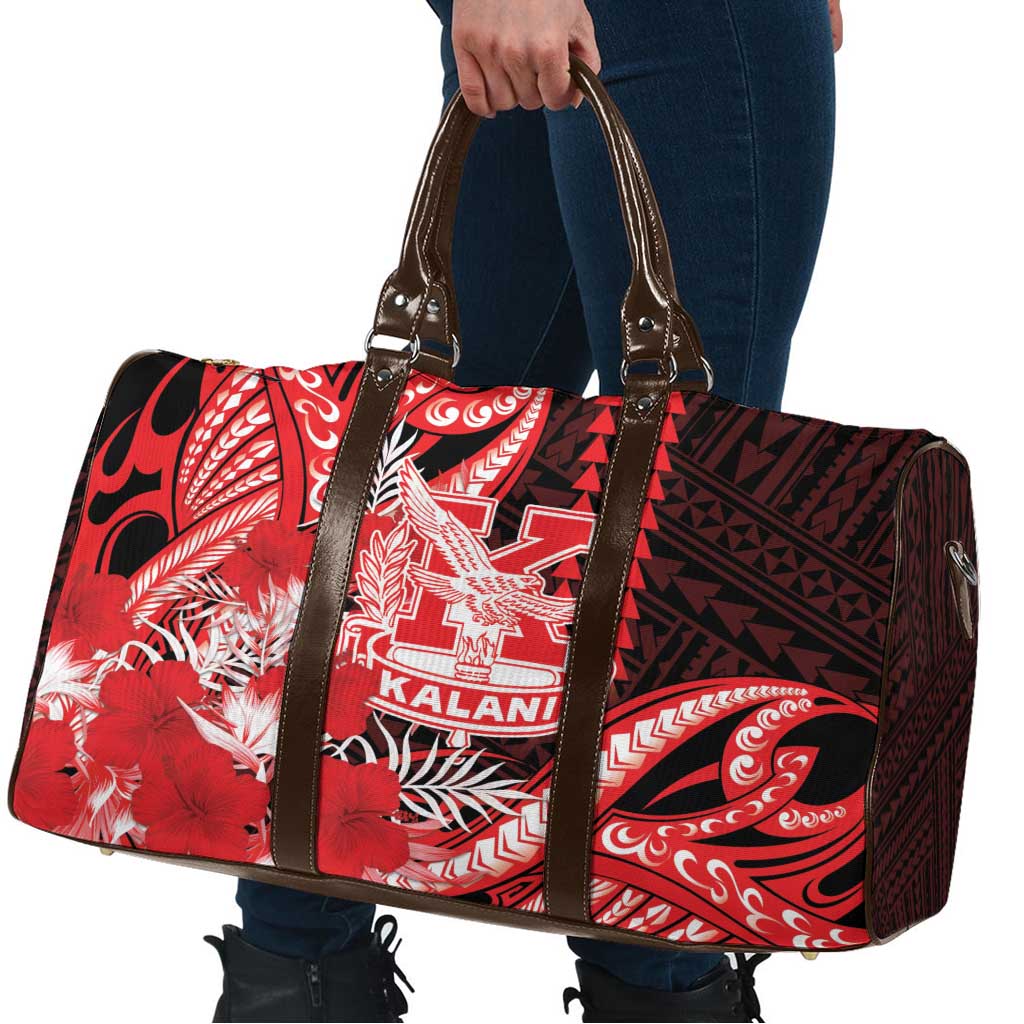 Hawaii Kalani High School Travel Bag Tribal Tattoo With Hibiscus Flowers LT05 - Polynesian Pride
