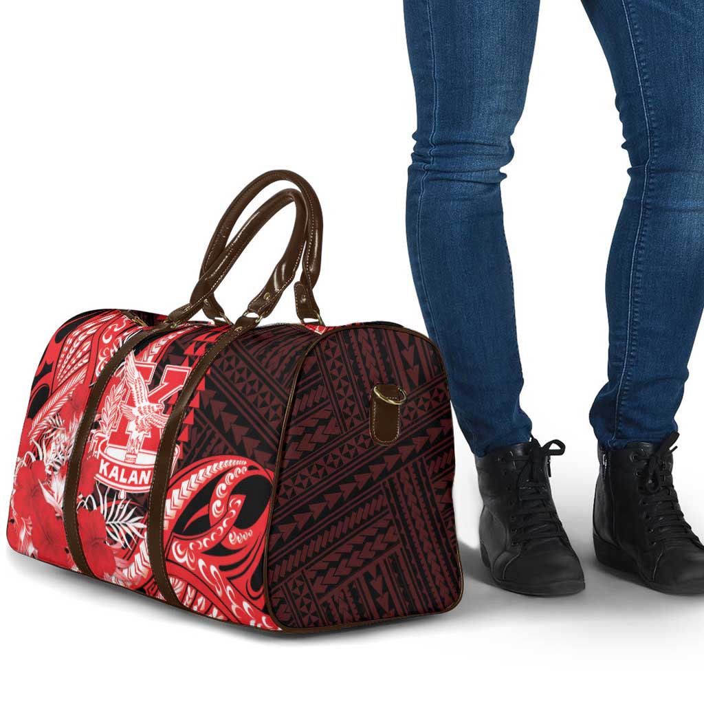 Hawaii Kalani High School Travel Bag Tribal Tattoo With Hibiscus Flowers LT05 - Polynesian Pride