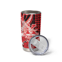 Personalised Hawaii Kalani High School Tumbler Cup Tribal Tattoo With Hibiscus Flowers
