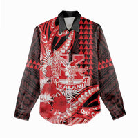 Personalised Hawaii Kalani High School Women Casual Shirt Tribal Tattoo With Hibiscus Flowers