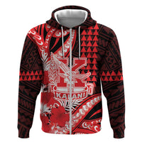 Personalised Hawaii Kalani High School Zip Hoodie Tribal Tattoo With Hibiscus Flowers