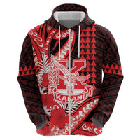 Personalised Hawaii Kalani High School Zip Hoodie Tribal Tattoo With Hibiscus Flowers
