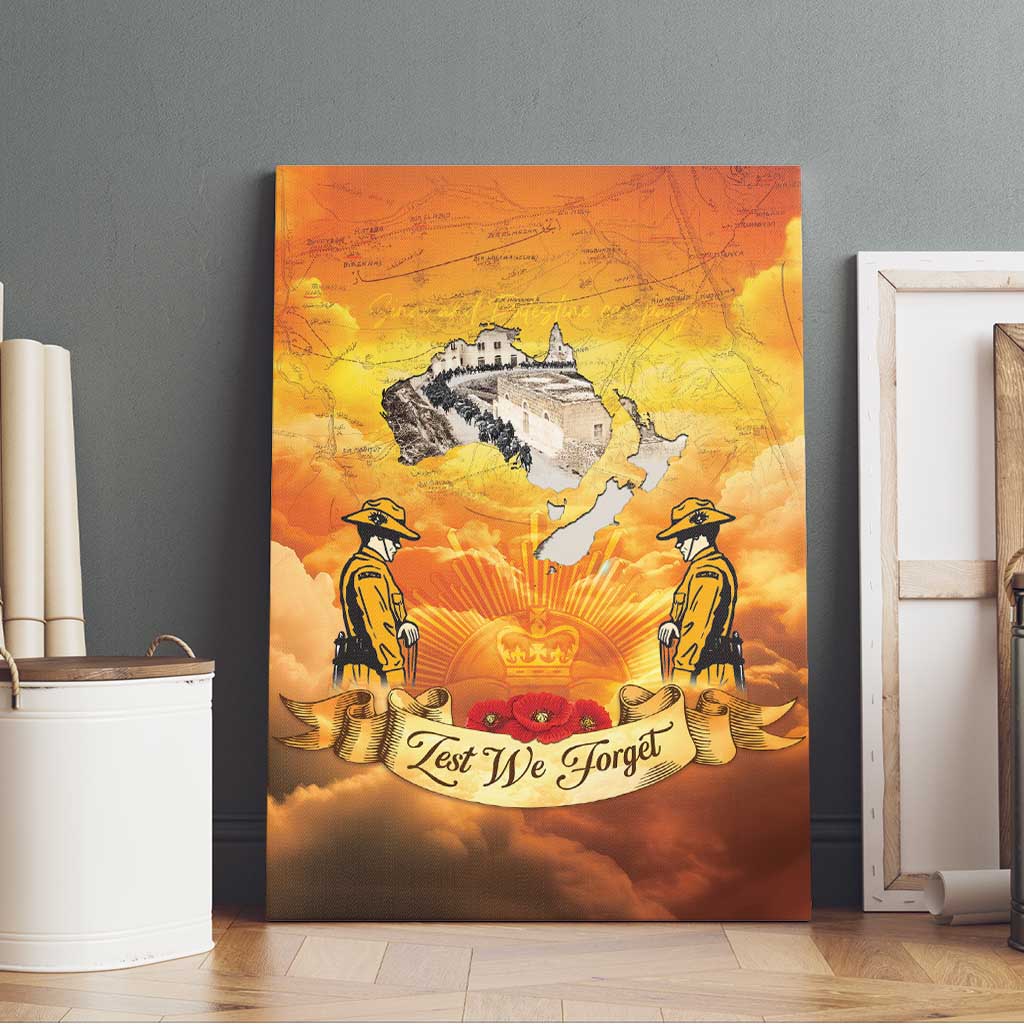 New Zealand And Australia ANZAC Day Canvas Wall Art Sinai Palestine Campaign Lest We Forget