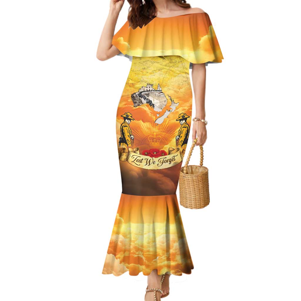 New Zealand And Australia ANZAC Day Family Matching Mermaid Dress and Hawaiian Shirt Sinai Palestine Campaign Lest We Forget