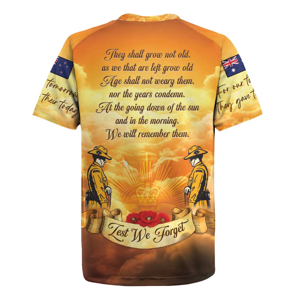 New Zealand And Australia ANZAC Day Rugby Jersey Sinai Palestine Campaign Lest We Forget
