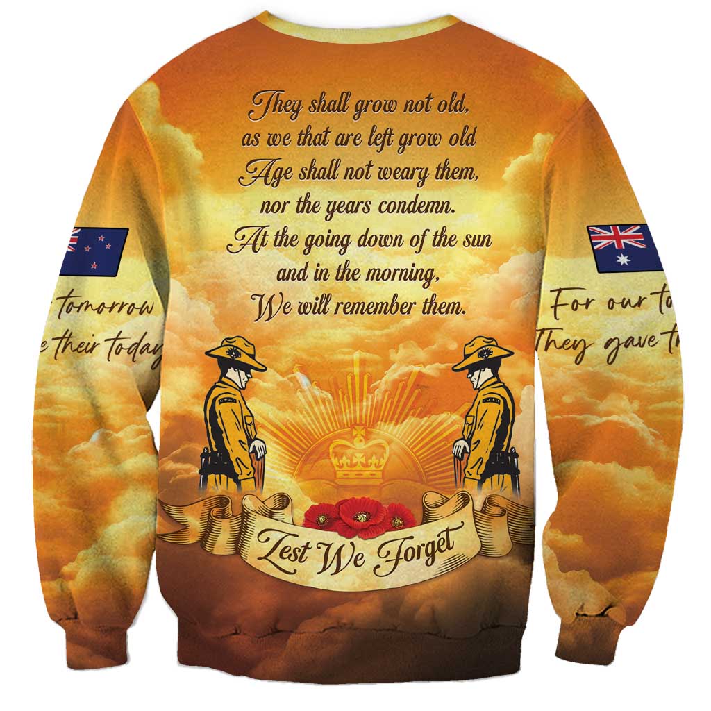 New Zealand And Australia ANZAC Day Sweatshirt Sinai Palestine Campaign Lest We Forget LT05 - Polynesian Pride