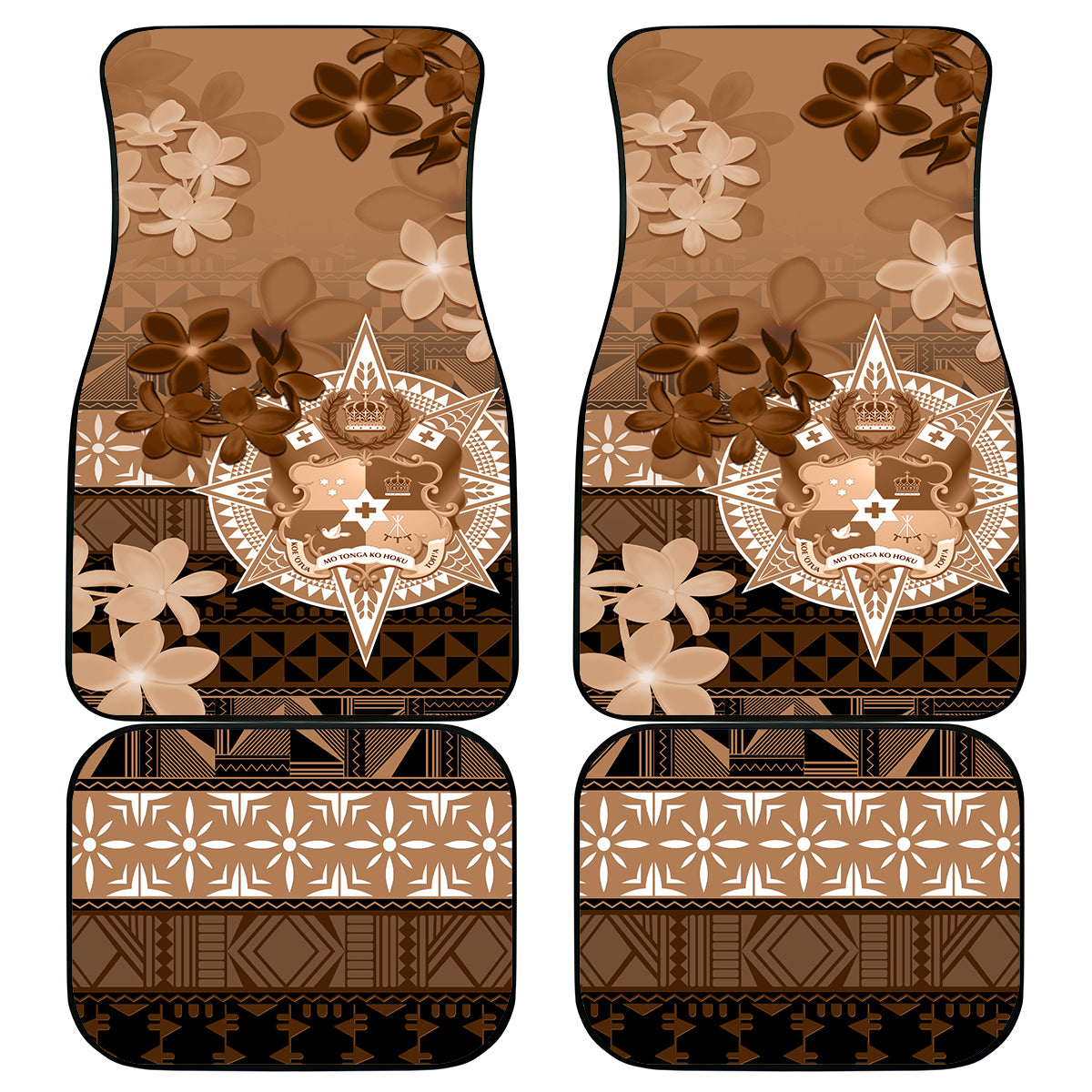 Tonga Emancipation Day Car Mats Tongan Kupesi Ngatu Pattern Vintage Style