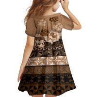 Tonga Emancipation Day Family Matching Tank Maxi Dress and Hawaiian Shirt Tongan Kupesi Ngatu Pattern Vintage Style