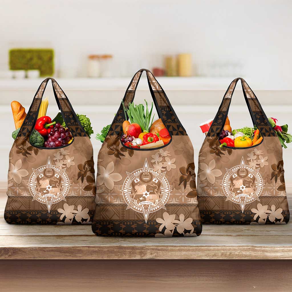 Tonga Emancipation Day Grocery Bag Tongan Kupesi Ngatu Pattern Vintage Style