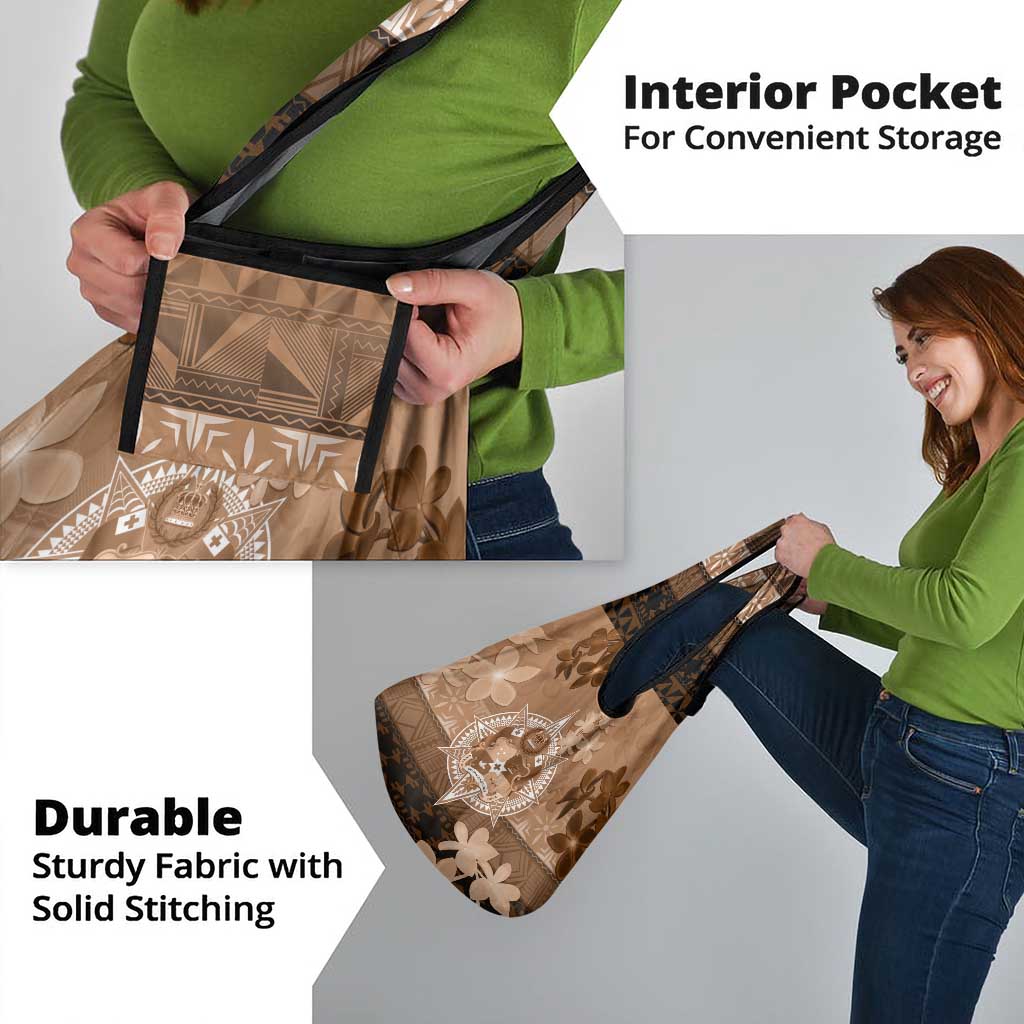 Tonga Emancipation Day Grocery Bag Tongan Kupesi Ngatu Pattern Vintage Style