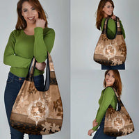 Tonga Emancipation Day Grocery Bag Tongan Kupesi Ngatu Pattern Vintage Style