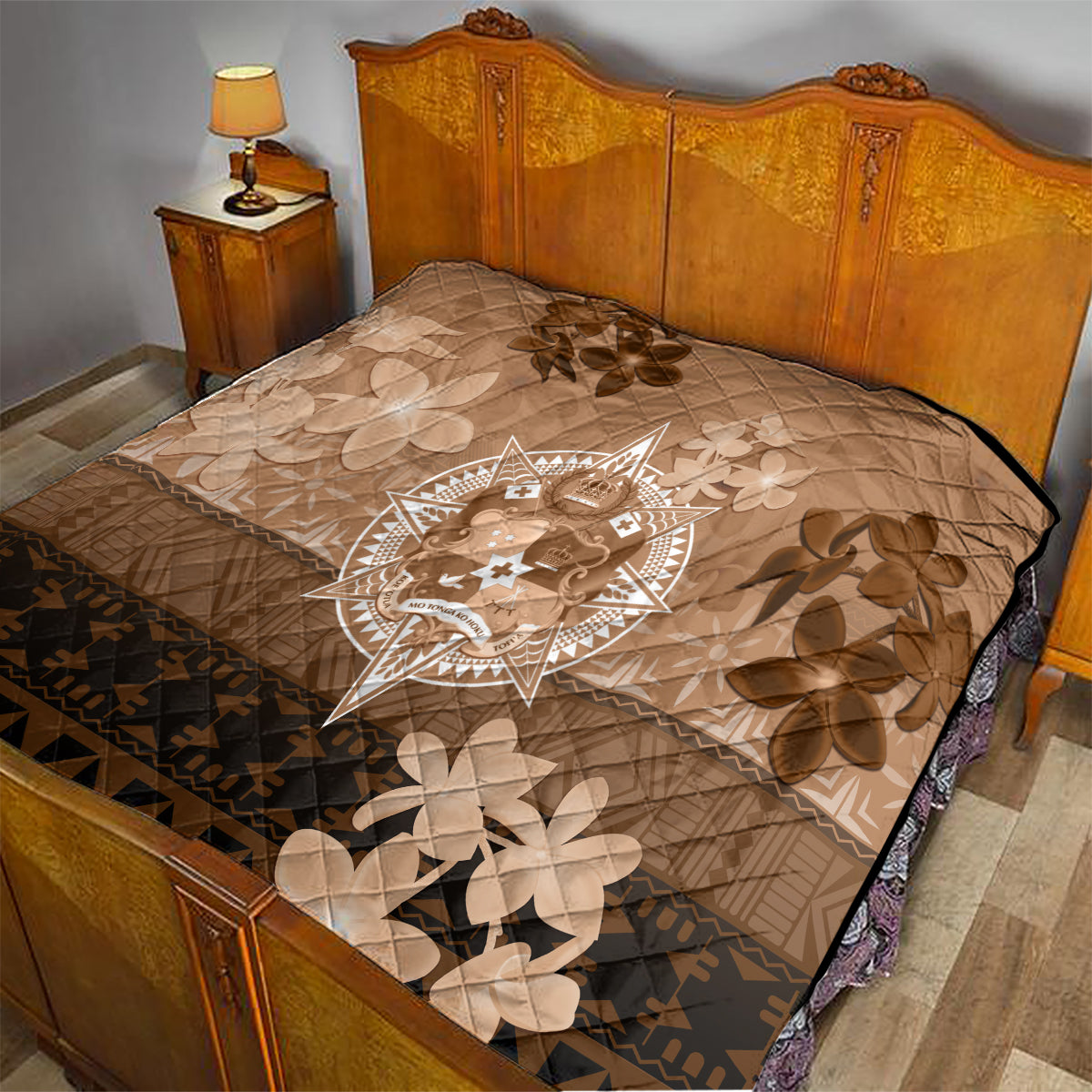 Tonga Emancipation Day Quilt Tongan Kupesi Ngatu Pattern Vintage Style LT05 - Polynesian Pride