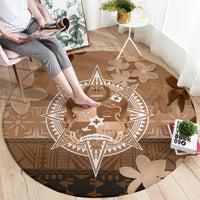 Tonga Emancipation Day Round Carpet Tongan Kupesi Ngatu Pattern Vintage Style LT05 - Polynesian Pride