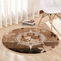 Tonga Emancipation Day Round Carpet Tongan Kupesi Ngatu Pattern Vintage Style LT05 - Polynesian Pride