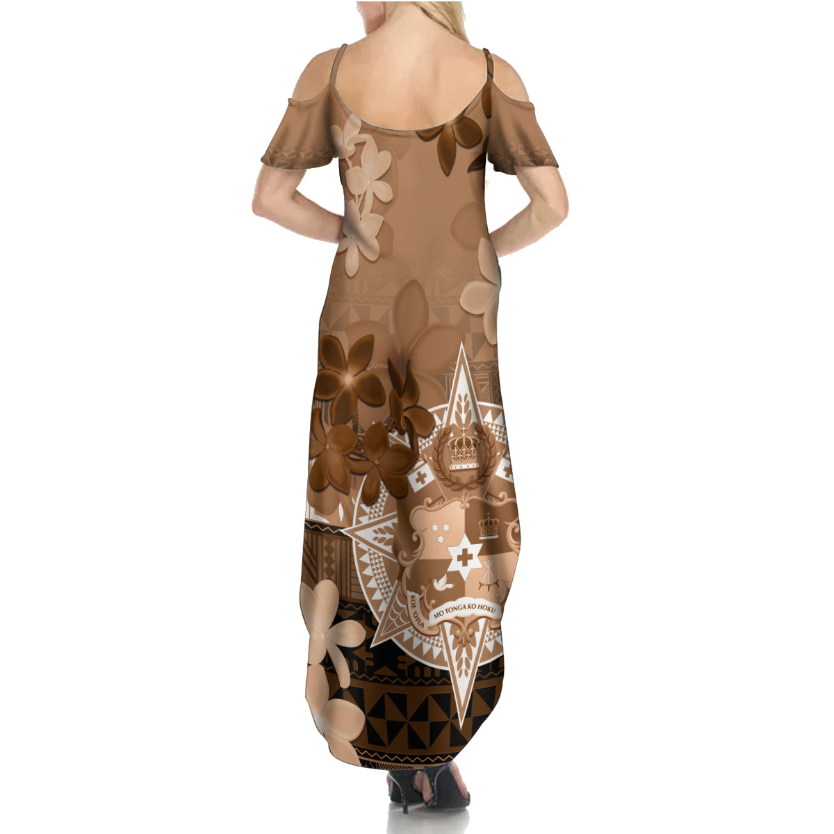 Tonga Emancipation Day Summer Maxi Dress Tongan Kupesi Ngatu Pattern Vintage Style