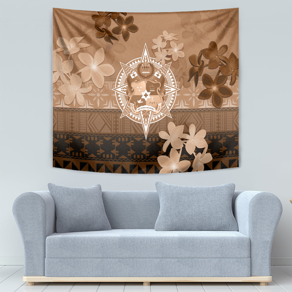 Tonga Emancipation Day Tapestry Tongan Kupesi Ngatu Pattern Vintage Style LT05 - Polynesian Pride