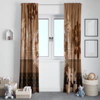 Tonga Emancipation Day Window Curtain Tongan Kupesi Ngatu Pattern Vintage Style