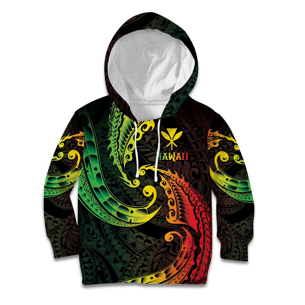 AAPI Heritage Month Kid Hoodie Kanaka Maoli Polynesian Tribal Wave