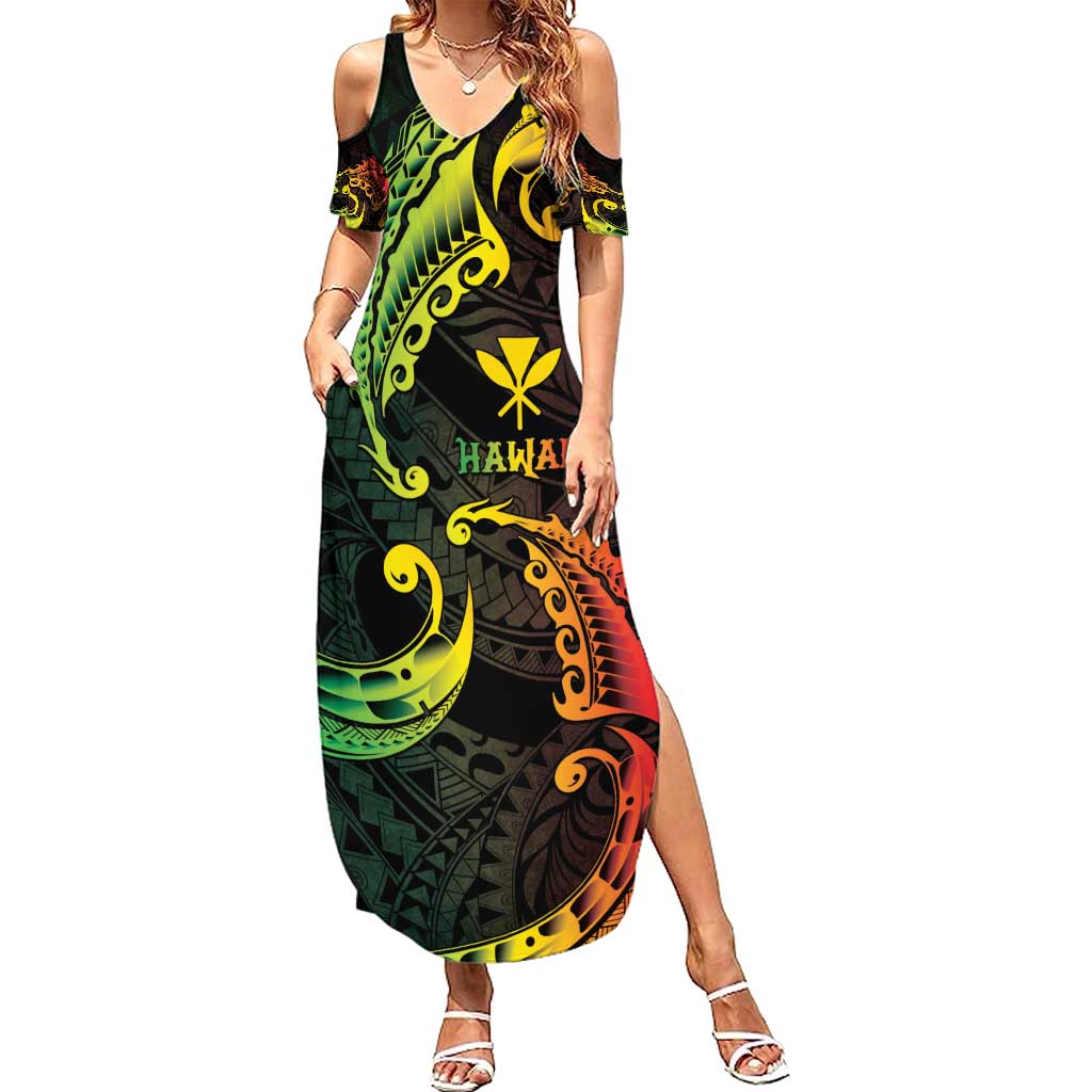 AAPI Heritage Month Summer Maxi Dress Kanaka Maoli Polynesian Tribal Wave