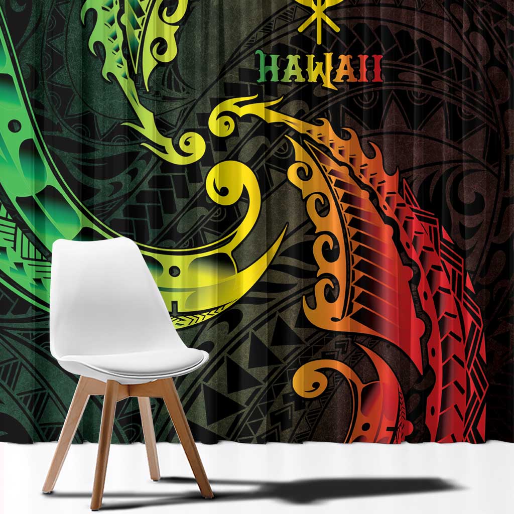 AAPI Heritage Month Window Curtain Kanaka Maoli Polynesian Tribal Wave
