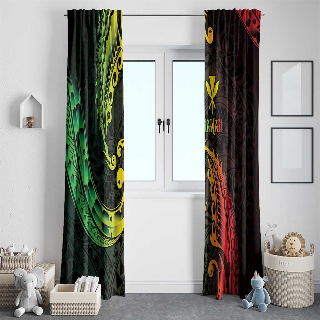 AAPI Heritage Month Window Curtain Kanaka Maoli Polynesian Tribal Wave