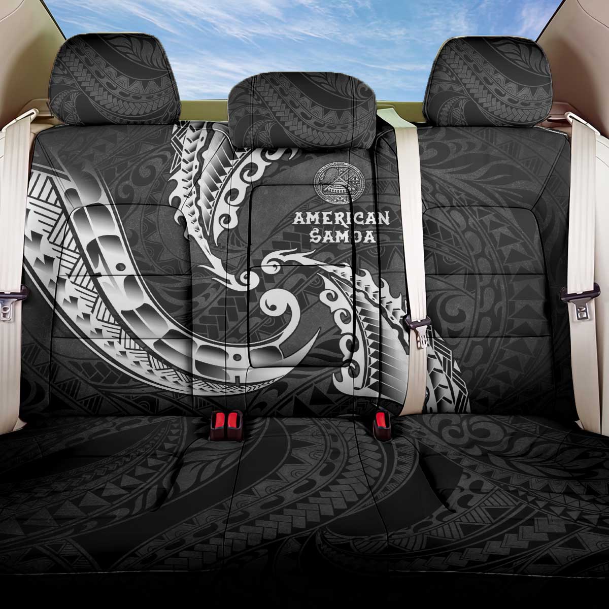AAPI Heritage Month Back Car Seat Cover American Samoa Polynesian Tribal Wave